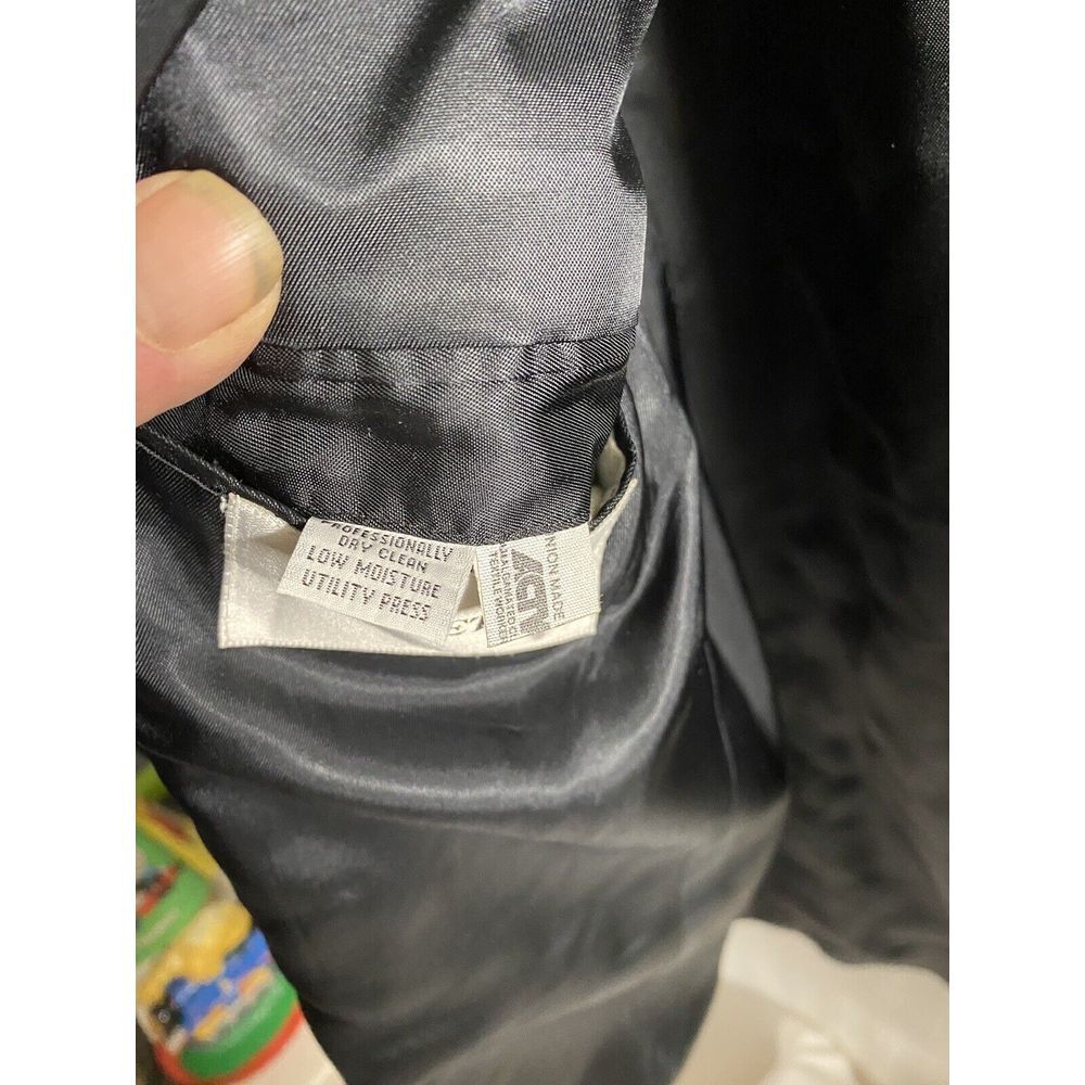 Vintage Cricketeer 2 Piece Suit Black Striped 46R Pants 37x29 Wool USA - Picture 8 of 16